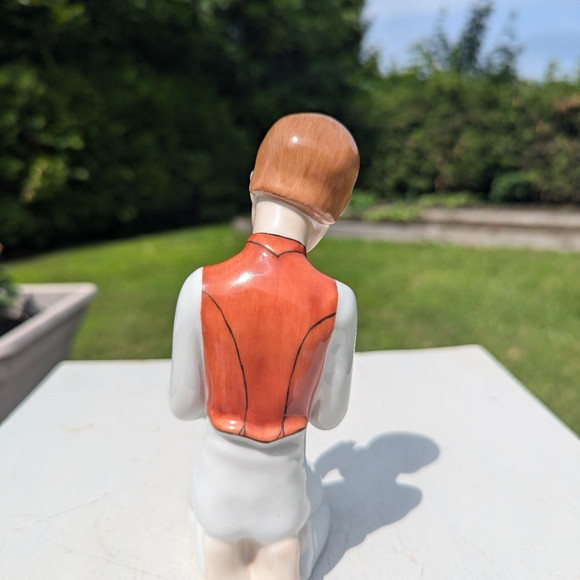 Herend Hungarian China child Magyar boy playing flute porcelain figurine - Picture 5 of 5